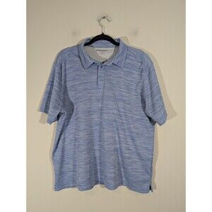 Johnston & Murphy Top Men Sz XL Blue Short Sleeve Performance Polo Shirt